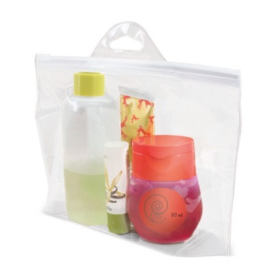 Neceser de viaje personalizable transparente